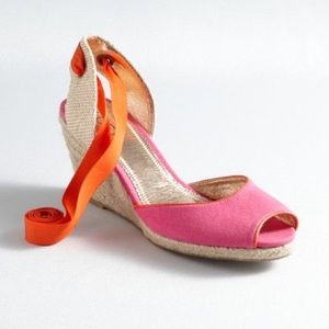 Ann Taylor Loft Tie Peeptoe Wedges
